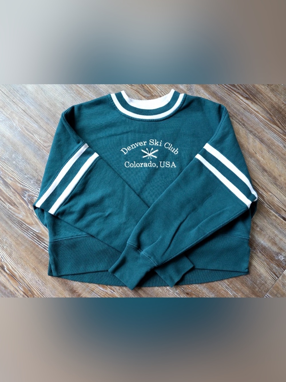 Abercrombie & Fitch Denver Ski Club Embroidered Cropped Sweatshirt Womens XS